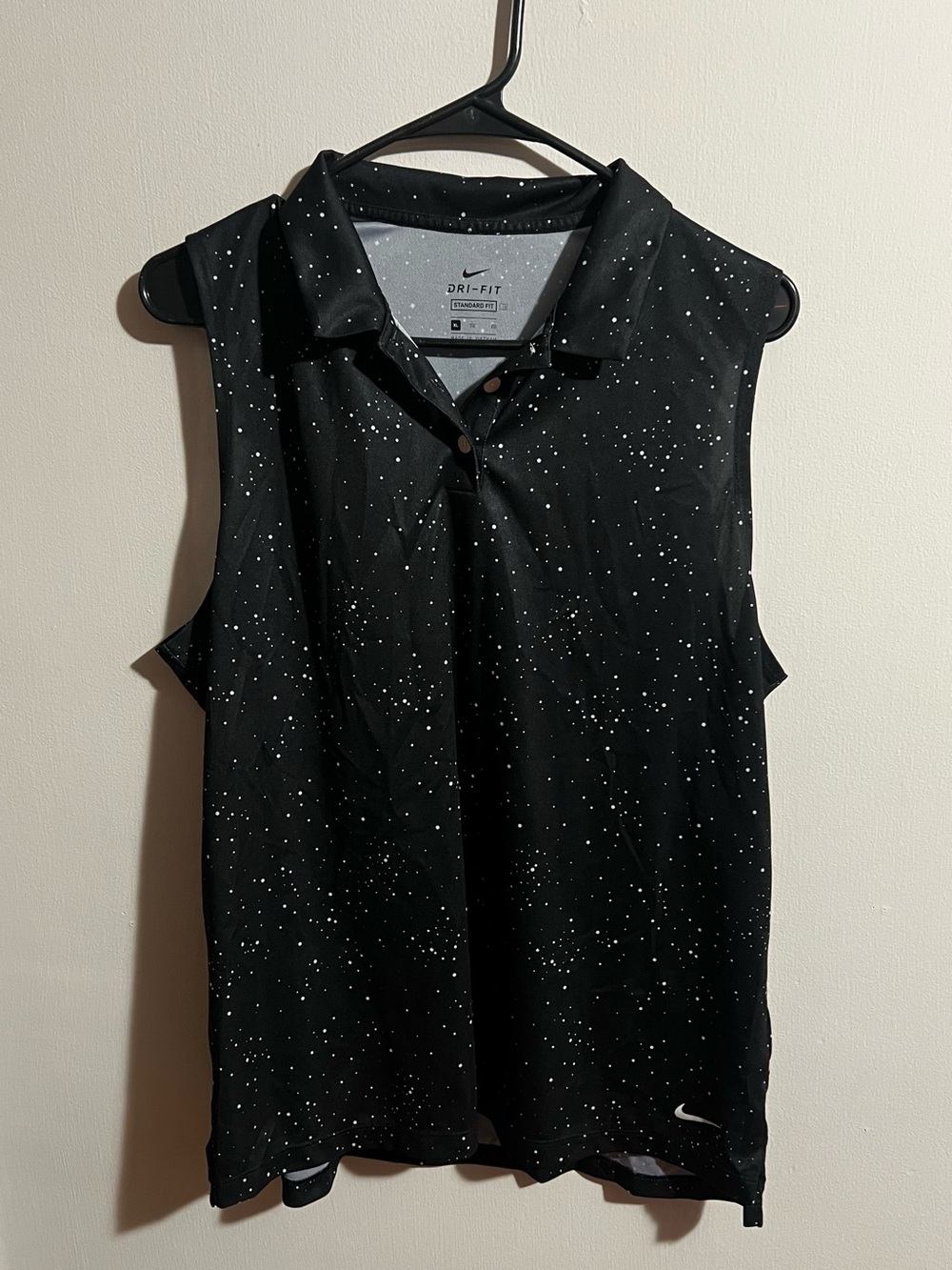 Nike Black Sleeveless Dri-FIT Tank with White Speckle